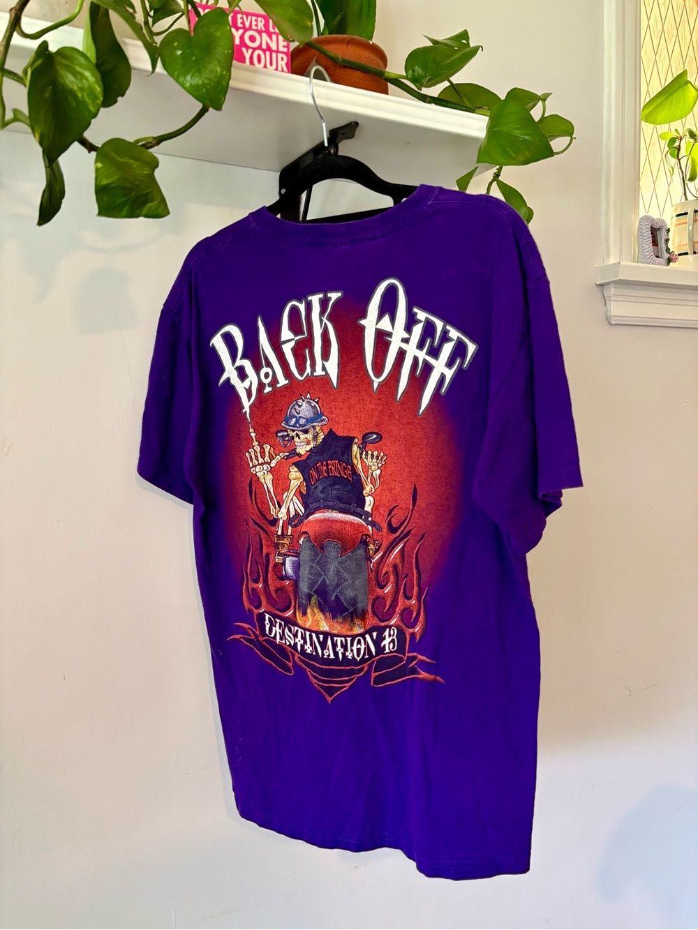 Black Graphic Tee - Purple Casual Short Sleeve